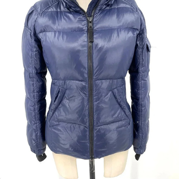 S13 Quilted Down Short Puffer Jacket  Navy Blue Size‎ XS - Picture 3 of 11